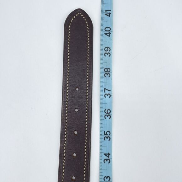Old Navy Leather Belt Men’s 36 Brown Leather Contrast Cream Stitch Western Norm - Picture 6 of 16